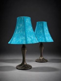 Pair of Turquoise Shade Table Lamps – 20” Tall Each