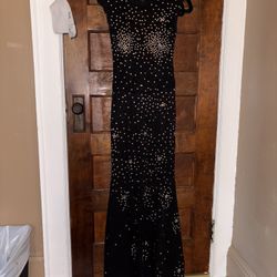 Custom mermaid Cut Gown With Rhinestones