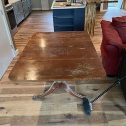 Real Wood Drop Leaf Table Vintage 