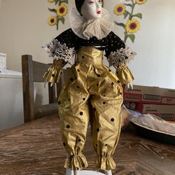 Vintage Ceramic Antique Jester Doll 