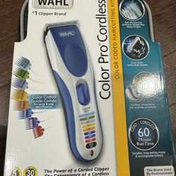 New - Wahl Color Pro Cordless Rechargeable Hair Clipper & Trimmer – Easy Color-Coded Guide Combs - for Men, Women, & Children – Model 9649P