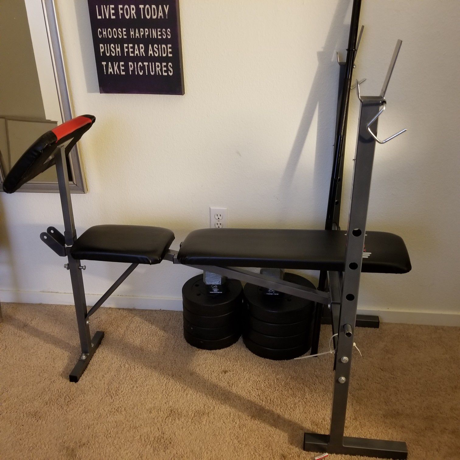 Body Champ Weight Bench With 100 Pounds of Weights