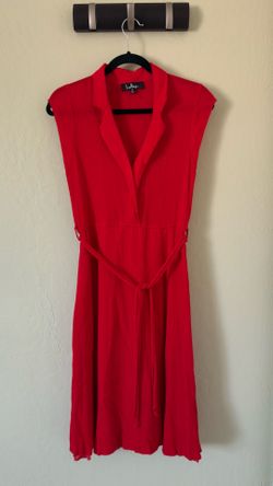 Lulus Red Sleeveless Wrap Midi Dress