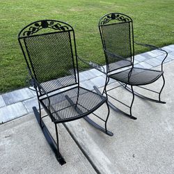 2 REFINISHED Vintage Wrought Iron Victorian Rocking chairs $599 CAN DELIVER!