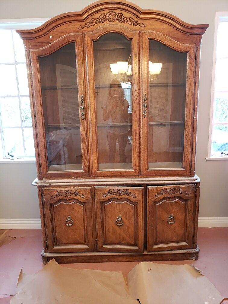 Vintage Wooden Cabinet Hutch