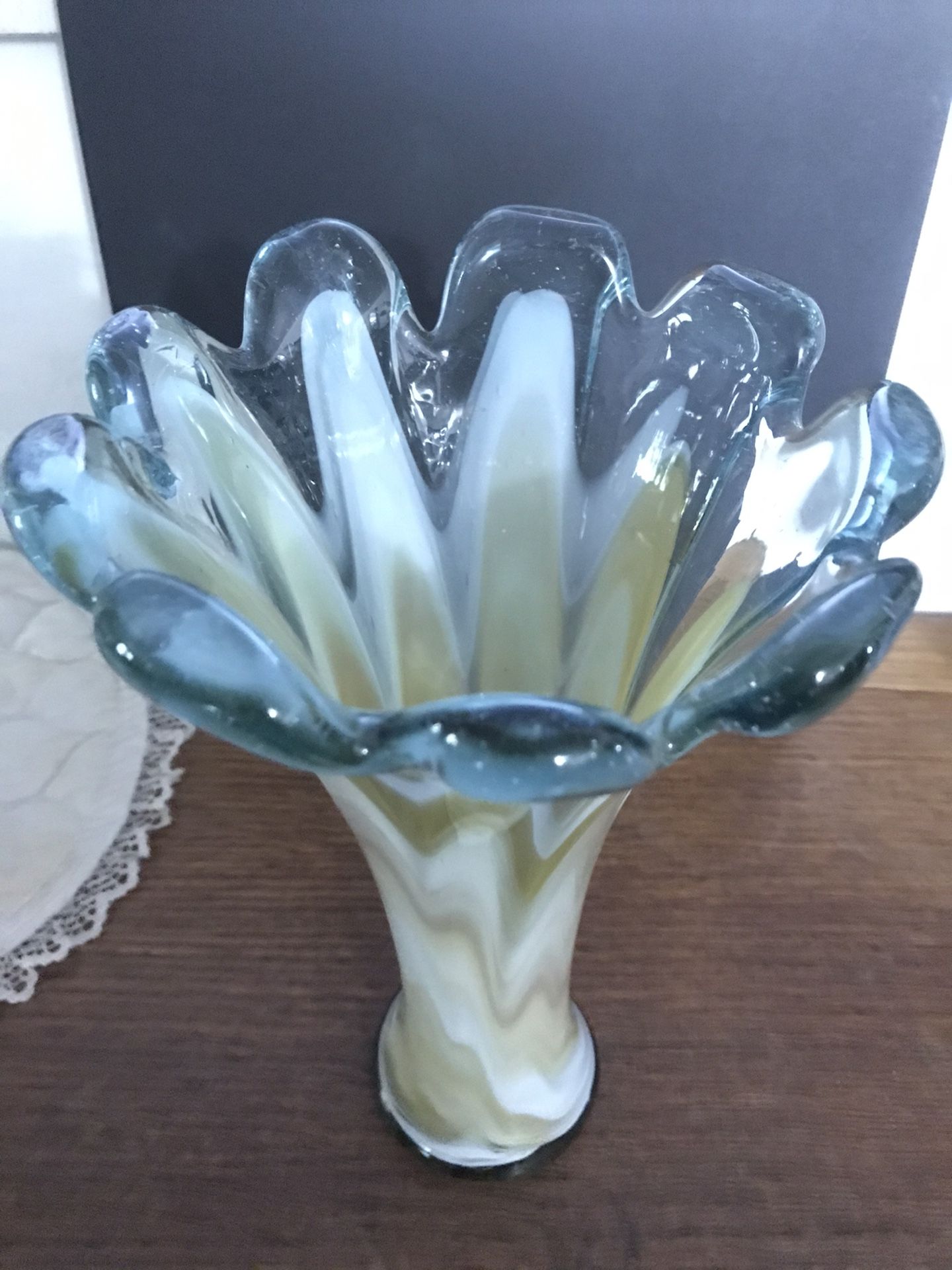 Fenton? Unique fluted vase