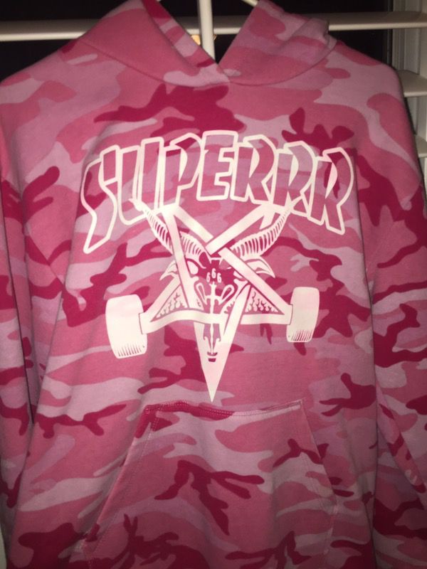 Superrradical X Thrasher Hoodie Size L -- pink camo