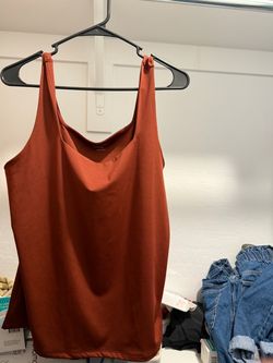 Rust Orange V-Neck Tank Top XL