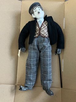 New - Charlie Chaplin Porcelain Doll -18.5 Inches  -Vera Porcellano di Capodimonte