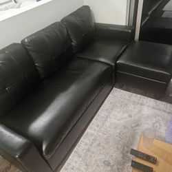 Faux Leather Sofa