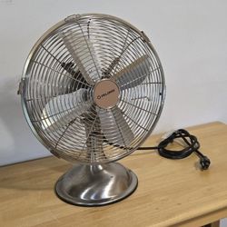 Retro Pelonis Metal Blade Oscillating Fan, Works Great