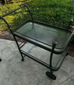 Cast Aluminum Two Tier Bar Server Cart