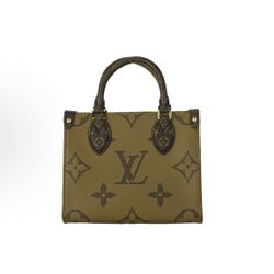 LOUIS VUITTON ONTHEGO BB Letter Logo Jungle Bag Leather Single Shoulder Crossbody Handbag Women's Brown(off61)82