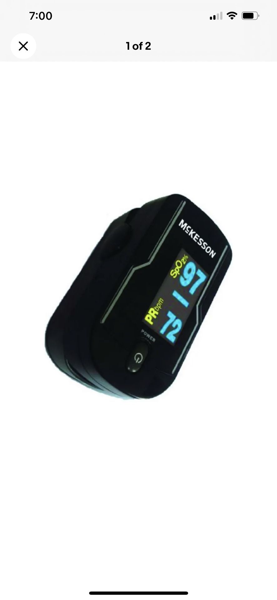 FINGERTIP PULSE OXIMETER Pediatric to Adult Mckesson 16-93651 NEW