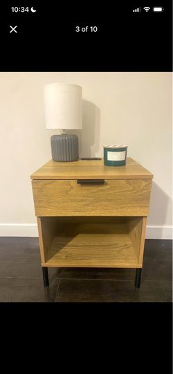 Boho End Table/Night Stand w/ Built-in Charger