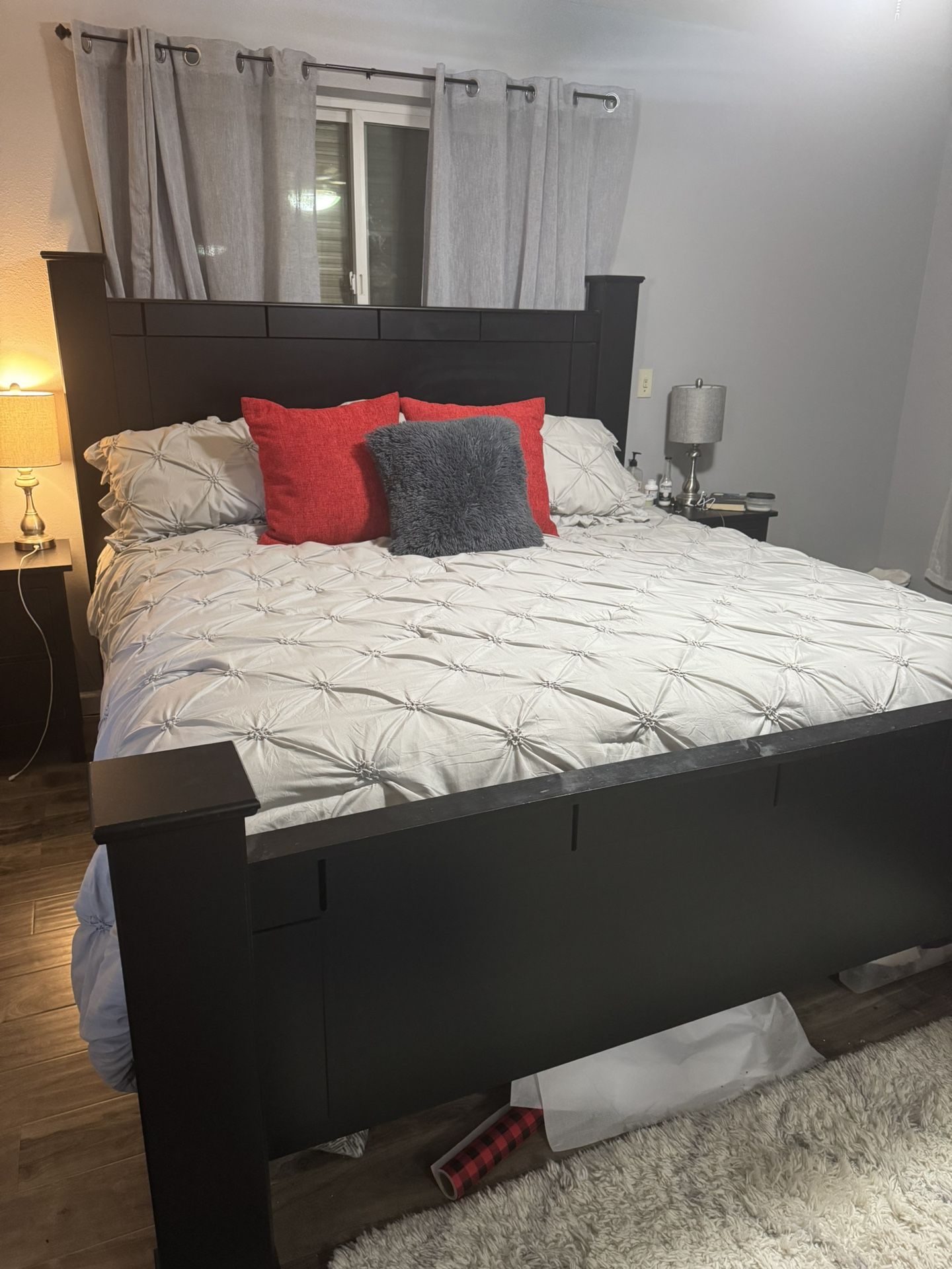 King bed Frame, Mattress, Box Springs