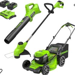 Greenworks Lawn Mower, Trimmer And Blower 