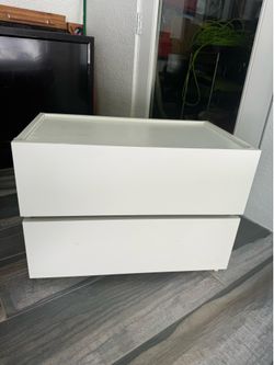 White 2-Drawer Nightstand – $45 OBO