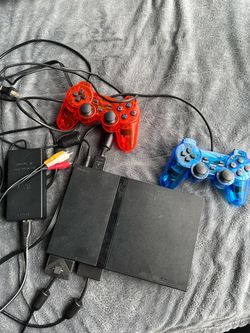 Selling a black Sony PS2 Slim. Tested with a game and works well.