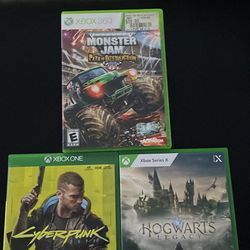 Xbox Games Lot - Cyberpunk, Hogwarts Legacy, Monster Jam