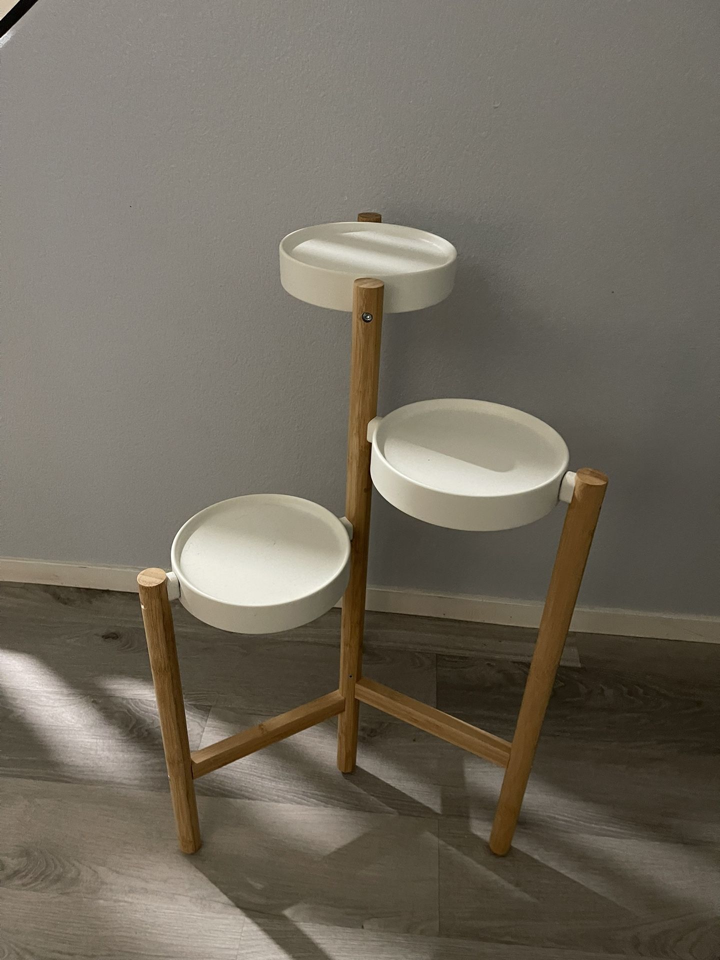 SATSUMAS Plant stand, bamboo/white, 30 ¾ "