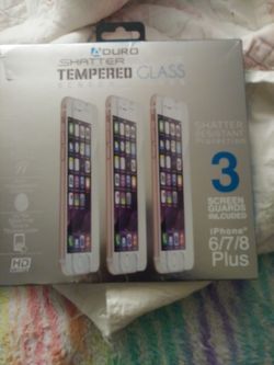 3pk tempered glass screen protector for iphone 6,7,8 plus