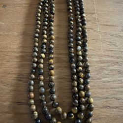 New Gorgeous 3 Strand Tigers Eye Necklace, 22"