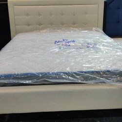 New Full Size Bed Frame With Mattress