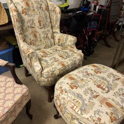 Antique Chair With Foot Rest