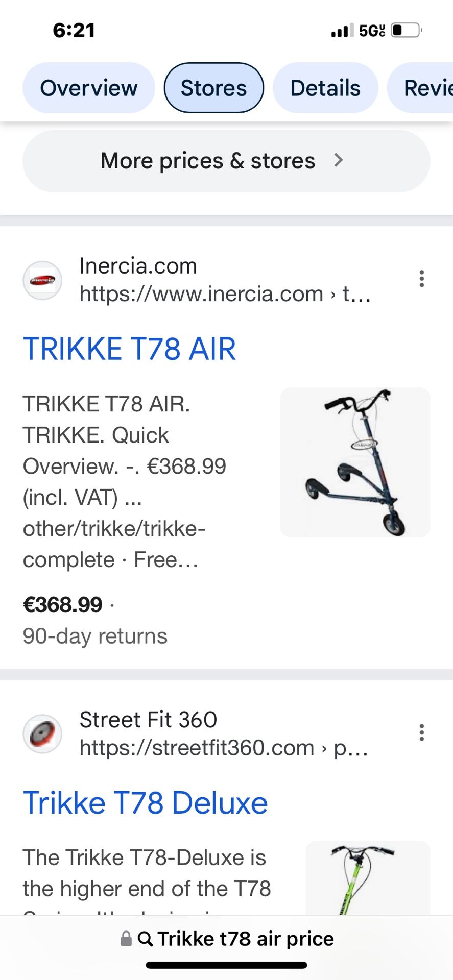 TRIKKE T78 AIR 3 Wheeled Scooter - Like New