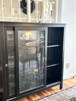 Modern Glass Door Cabinet/ Bookcase