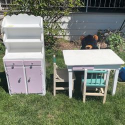 Kids Hutch, Table and Chairs