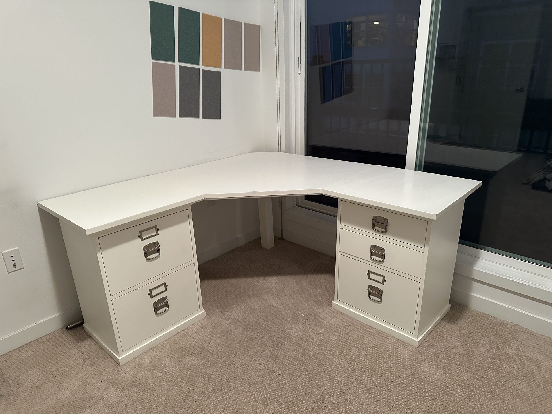 Pottery Barn 3-Piece Corner Desk Set - Dutch White