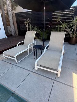 Pool Loungers Brown Jordan Pair