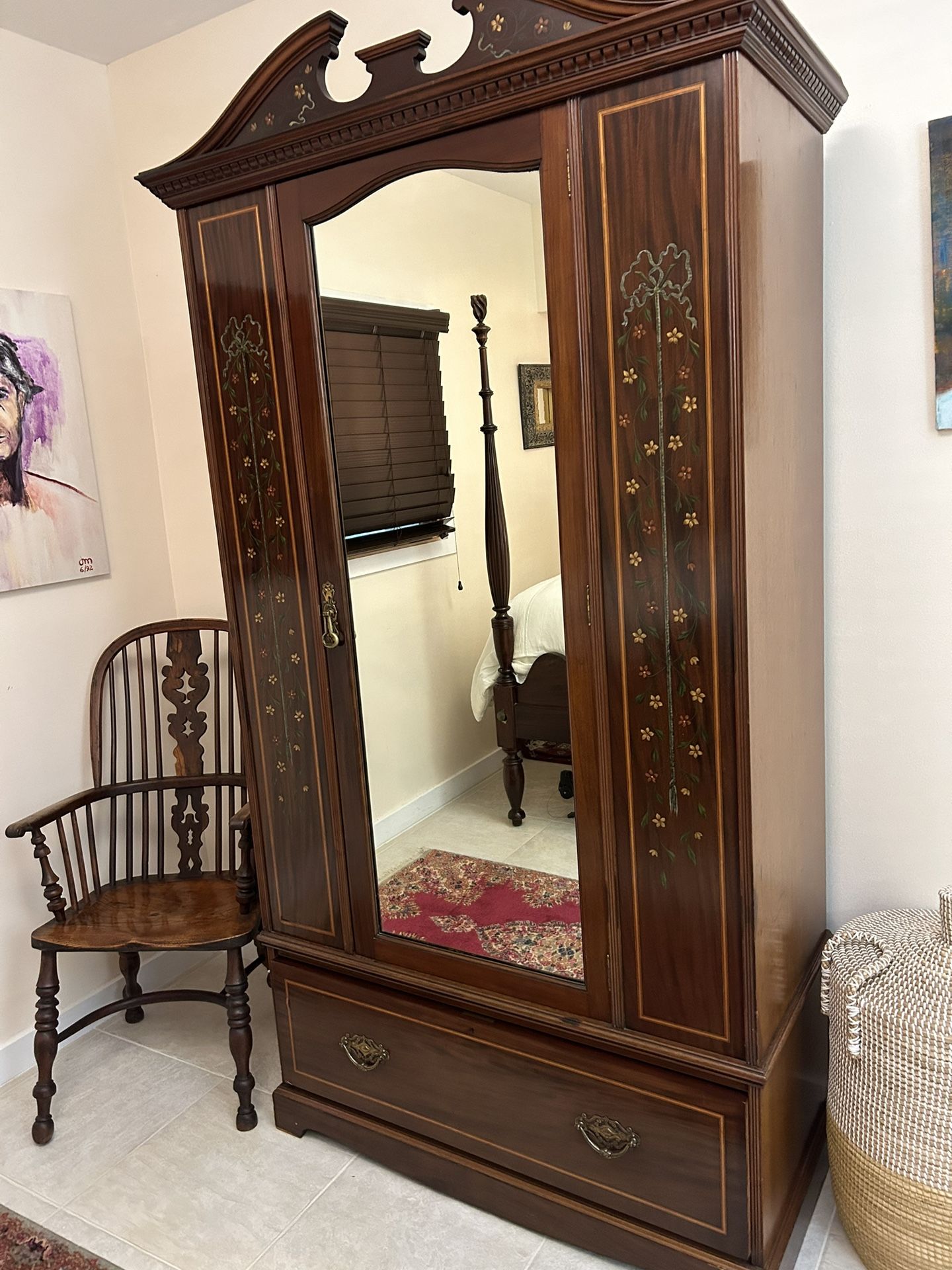 Antique Closet With Mirror 