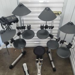 Yamaha DTX Drum Set, (Added bass Drum and high-hat pedal + Extra Tom and Cymbal 