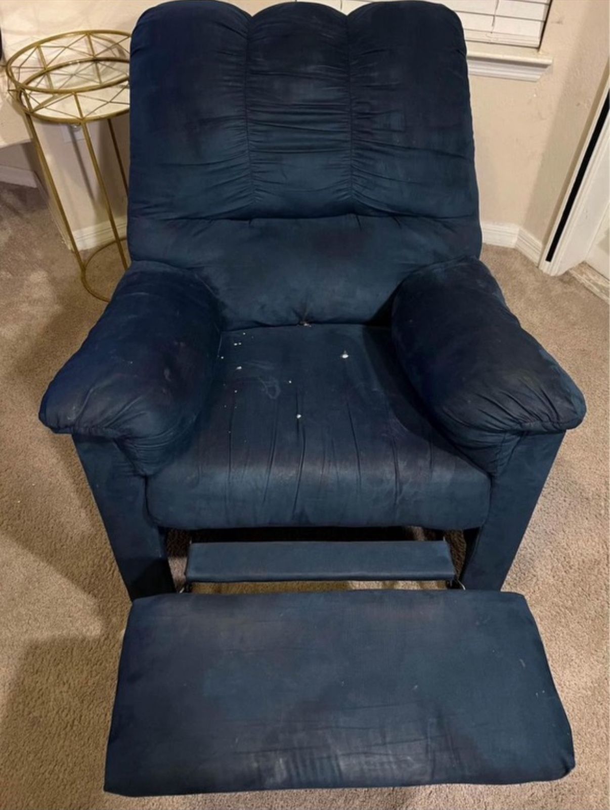 Blue Suede Recliner – Ashley Furniture