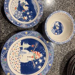 Christmas Plates Set 