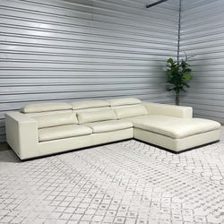 Roche Bobois Italian Leather Sectional Sofa