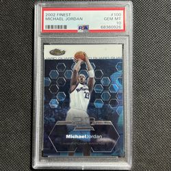 2002 Topps Finest #100 Michael Jordan Washington Wizards HOF PSA 10 GEM MINT