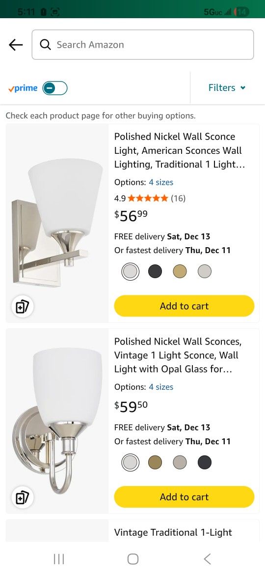 Polished Nickel Wall Sconce Light, American Sconces Wall Lighting, Traditional 1 Light Bathroom Vanity Lighting with Opal Glass Shade, Wall Light for