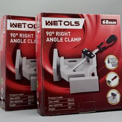 2 New (NIB) WETOLS Adjustable Corner 68mm 90 Deg Right Angle Clamps