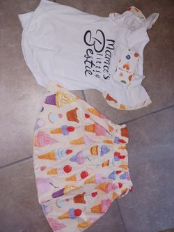 Happy Town 2-Piece Baby Girl Outfit Set "mama's little bestie" 12-18m