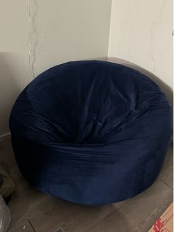 The HABUTWAY 3Ft Blue Velvet Bean Bag Chai