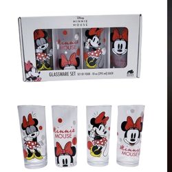 Disney Minnie Mouse Glassware Set of 4