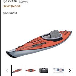Advanced Elements inflatable kayak with pump