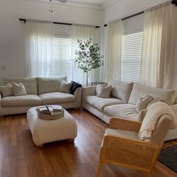 Large Sofa 85” Including Two Ottomans