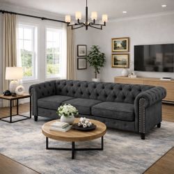 Chesterfield Furniture Sets Sofas for Living Room - Grey