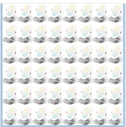 Amico 48 Pack 6 Inch Ultra-Thin LED Recessed Ceiling Light, 5CCT, 1050LM 12W, 2700K-5000K, 5%-100% Dimmable, 120V, Ultra-Thin Canless Wafer Downlight 
