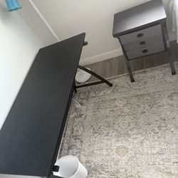 Bargain Office  Desk And Drawer Storage Set Black